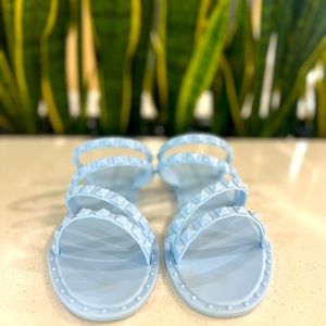 OLIVIA MILLER Studded Baby Blue Sandals Size 9